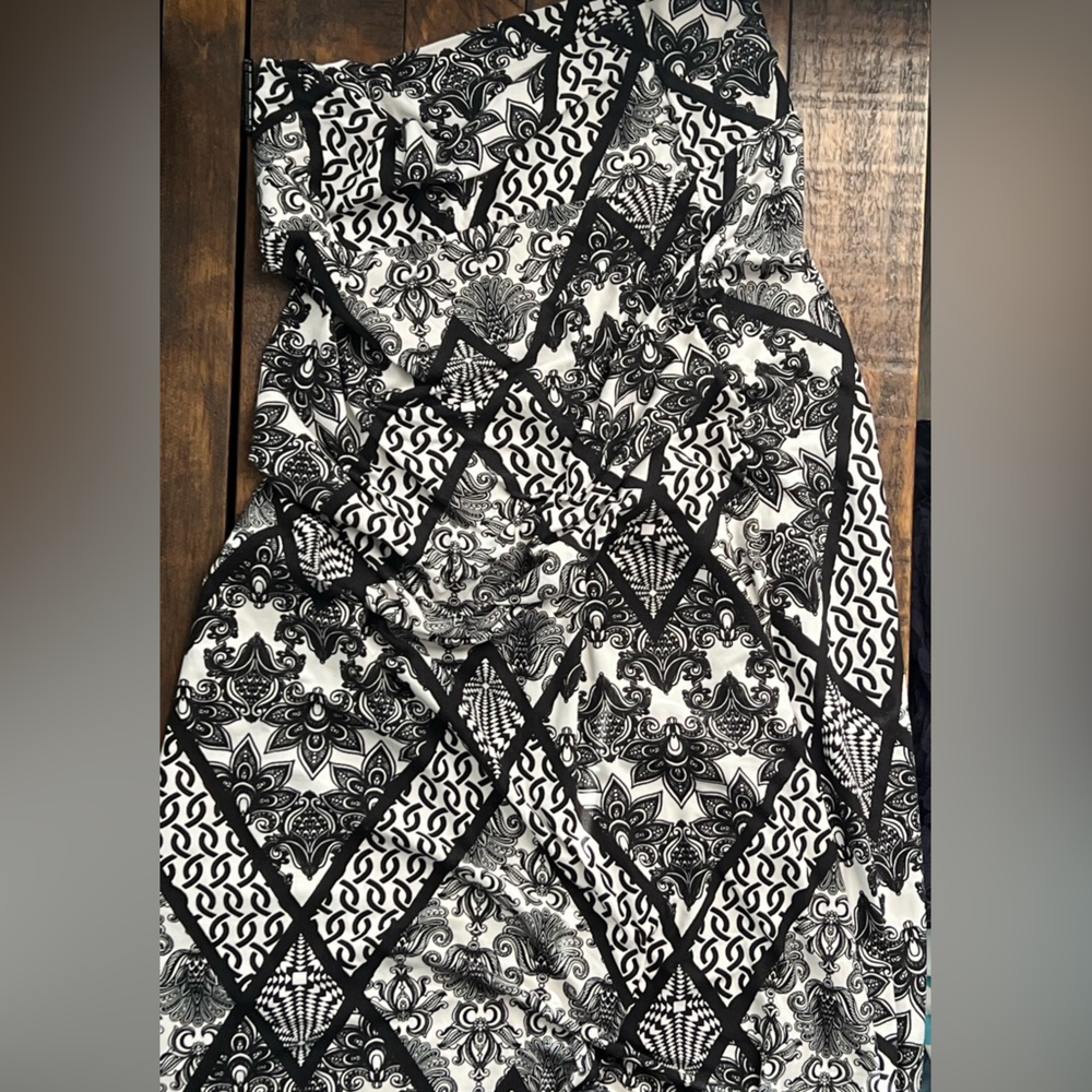 Hot Kiss Black and White Asymmetrical Wrap Skirt